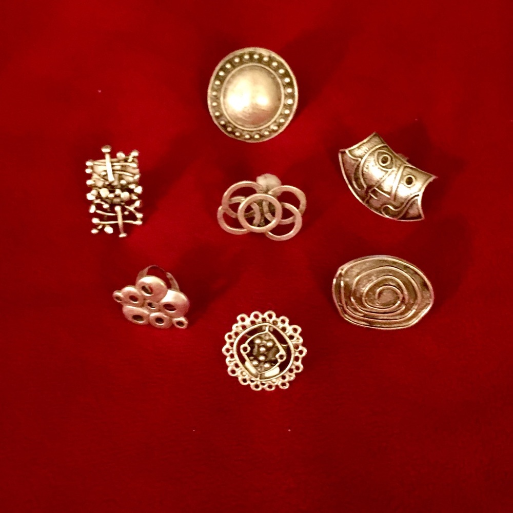 REDUCED $10 to $8 NOW/Pewter Rings Adjustable Size